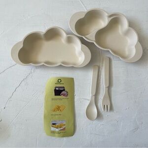 Kids Cloud Sky Shaped Bowl With Utensil Made of Bamboo Fiber New in Ori Pkcging